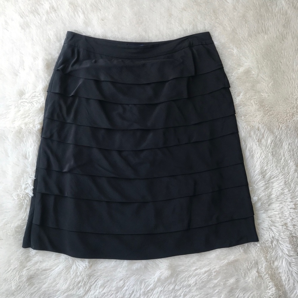 LAST CALL!  Boden black silk tiered A line skirt Size UK14/US10